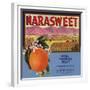 Narasweet Brand - Naranjo, California - Citrus Crate Label-Lantern Press-Framed Premium Giclee Print