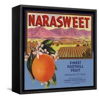 Narasweet Brand - Naranjo, California - Citrus Crate Label-Lantern Press-Framed Stretched Canvas