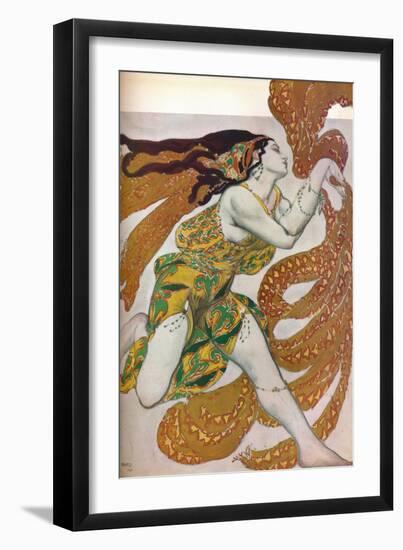 'Narcisse: A Bacchante. Costume design for the dance Narcisse', 1911-Leon Bakst-Framed Giclee Print