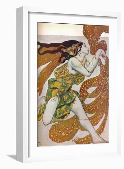 'Narcisse: A Bacchante. Costume design for the dance Narcisse', 1911-Leon Bakst-Framed Giclee Print