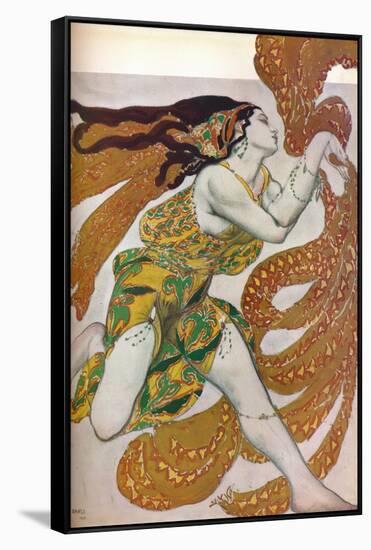 'Narcisse: A Bacchante. Costume design for the dance Narcisse', 1911-Leon Bakst-Framed Stretched Canvas