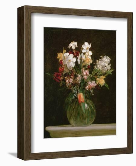 Narcisses Blancs, Jacinthes et Tulipes, 1864-Henri Fantin-Latour-Framed Giclee Print