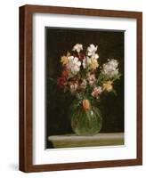 Narcisses Blancs, Jacinthes et Tulipes, 1864-Henri Fantin-Latour-Framed Giclee Print