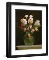 Narcisses Blancs, Jacinthes et Tulipes, 1864-Henri Fantin-Latour-Framed Giclee Print