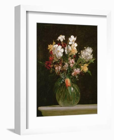 Narcisses Blancs, Jacinthes et Tulipes, 1864-Henri Fantin-Latour-Framed Giclee Print