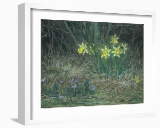 Narcissi and Violets, circa 1867-Jean-François Millet-Framed Giclee Print