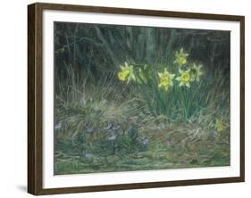 Narcissi and Violets, circa 1867-Jean-François Millet-Framed Giclee Print