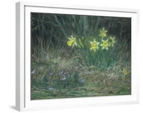 Narcissi and Violets, circa 1867-Jean-François Millet-Framed Giclee Print