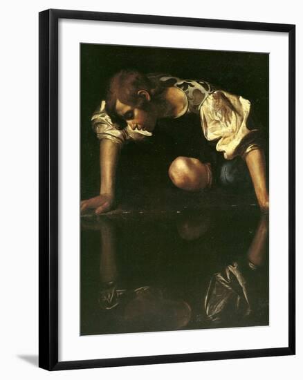 Narcissus, 1598-1599-Caravaggio-Framed Giclee Print