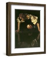 Narcissus, 1598-1599-Caravaggio-Framed Giclee Print