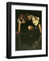 Narcissus, 1598-1599-Caravaggio-Framed Giclee Print