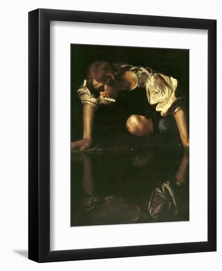 Narcissus, 1598-1599-Caravaggio-Framed Giclee Print