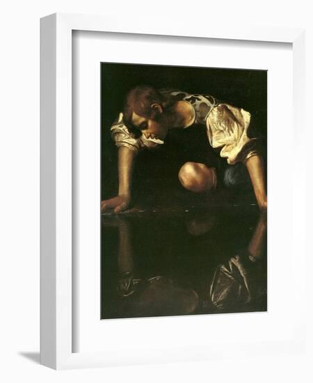 Narcissus, 1598-1599-Caravaggio-Framed Giclee Print