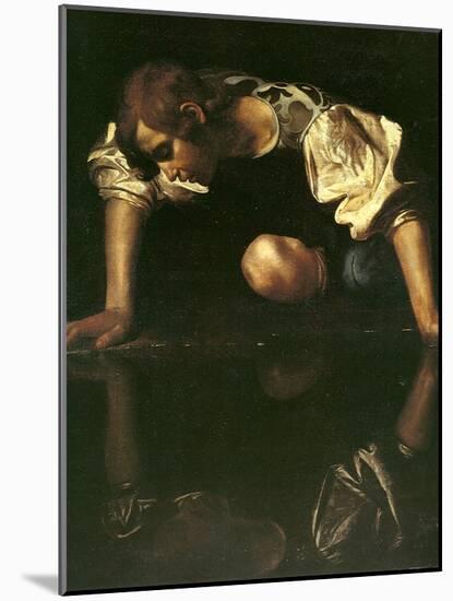 Narcissus, 1598-1599-Caravaggio-Mounted Giclee Print