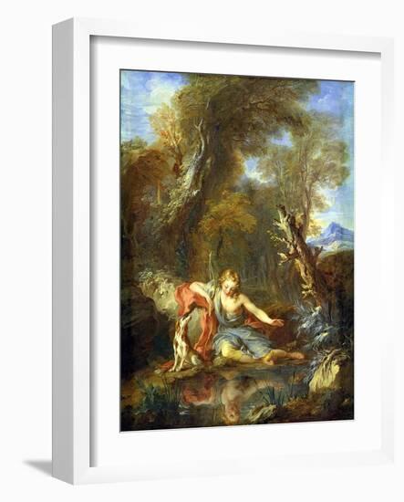 Narcissus, 1728-Francois Lemoyne-Framed Giclee Print