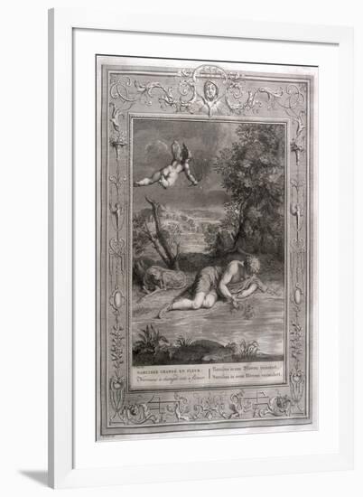 Narcissus Falls in Love with His Own Reflection-Bernard Picart-Framed Art Print