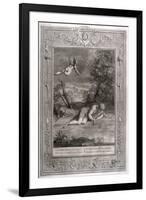 Narcissus Falls in Love with His Own Reflection-Bernard Picart-Framed Art Print