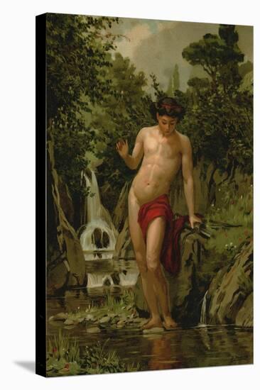 Narcissus in Love with His Own Reflection-Dionisio Baixeras-Verdaguer-Stretched Canvas