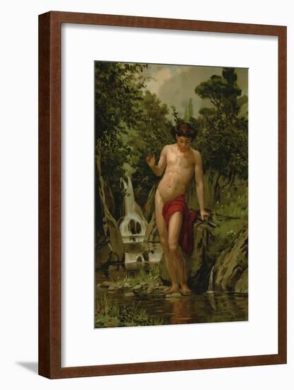 Narcissus in Love with His Own Reflection-Dionisio Baixeras-Verdaguer-Framed Giclee Print
