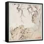 Narcissus, Plum Tree and Landscape-Lu Zhi-Framed Stretched Canvas