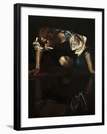 Narcissus-Caravaggio-Framed Art Print