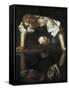 Narcissus-Caravaggio-Framed Stretched Canvas