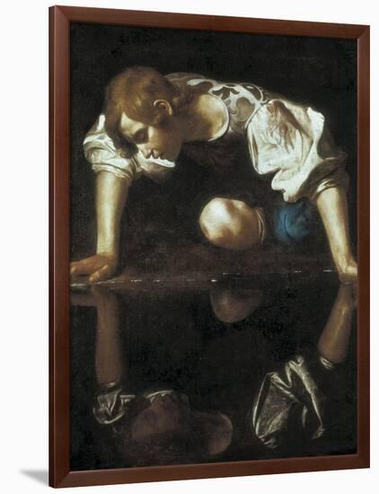 Narcissus-Caravaggio-Framed Art Print