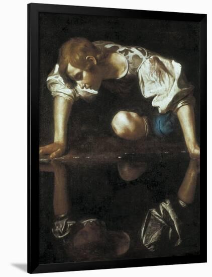 Narcissus-Caravaggio-Framed Art Print