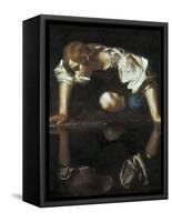 Narcissus-Caravaggio-Framed Stretched Canvas