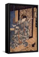 Nareginu, Mikawa No Zenji's Daughter, by Utagawa Kuniyoshi-Kuniyoshi Utagawa-Framed Stretched Canvas