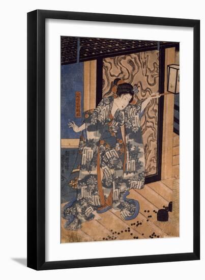 Nareginu, Mikawa No Zenji's Daughter, by Utagawa Kuniyoshi-Kuniyoshi Utagawa-Framed Giclee Print