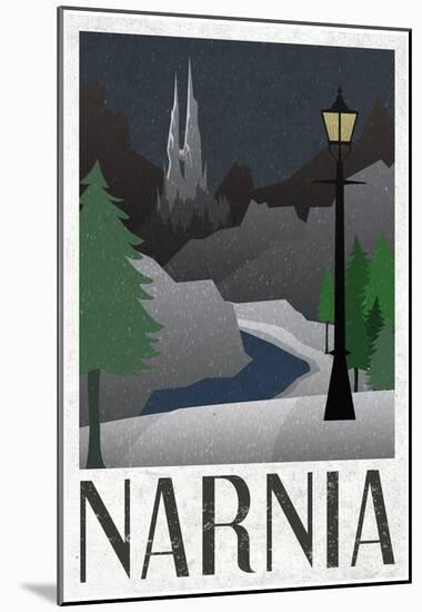 Narnia Retro Travel Poster-null-Mounted Poster