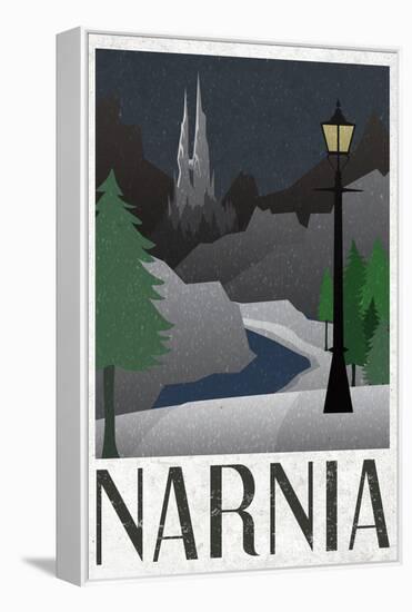 Narnia Retro Travel Poster-null-Framed Stretched Canvas