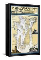 Narragansett Bay, Rhode Island Nautical Chart-Lantern Press-Framed Stretched Canvas