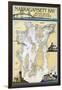 Narragansett Bay, Rhode Island Nautical Chart-Lantern Press-Framed Art Print