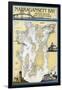 Narragansett Bay, Rhode Island Nautical Chart-Lantern Press-Framed Art Print