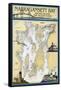 Narragansett Bay, Rhode Island Nautical Chart-Lantern Press-Framed Stretched Canvas