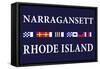 Narragansett, Rhode Island - Nautical Flags-Lantern Press-Framed Stretched Canvas
