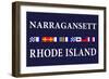 Narragansett, Rhode Island - Nautical Flags-Lantern Press-Framed Art Print