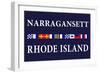 Narragansett, Rhode Island - Nautical Flags-Lantern Press-Framed Art Print