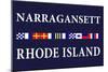 Narragansett, Rhode Island - Nautical Flags-Lantern Press-Mounted Art Print