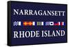 Narragansett, Rhode Island - Nautical Flags-Lantern Press-Framed Stretched Canvas