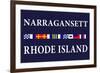 Narragansett, Rhode Island - Nautical Flags-Lantern Press-Framed Premium Giclee Print