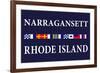 Narragansett, Rhode Island - Nautical Flags-Lantern Press-Framed Premium Giclee Print