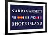 Narragansett, Rhode Island - Nautical Flags-Lantern Press-Framed Premium Giclee Print