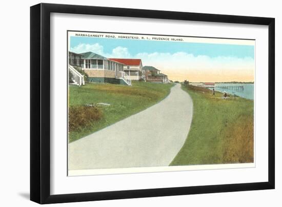 Narragansett Road, Prudence Island, Rhode Island-null-Framed Art Print