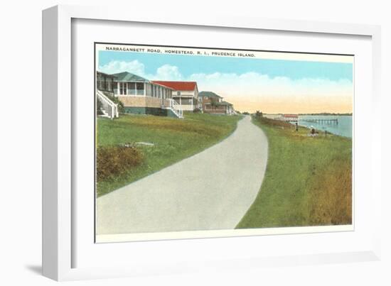 Narragansett Road, Prudence Island, Rhode Island-null-Framed Art Print