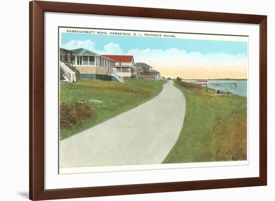 Narragansett Road, Prudence Island, Rhode Island-null-Framed Premium Giclee Print