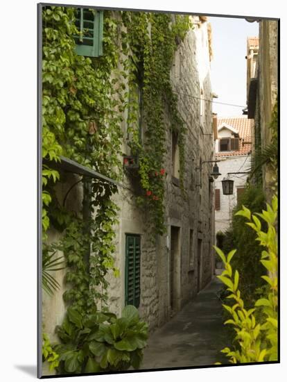 Narrow alley with historic stone buildings, Trogir, Dalamatia, Croatia-Merrill Images-Mounted Photographic Print