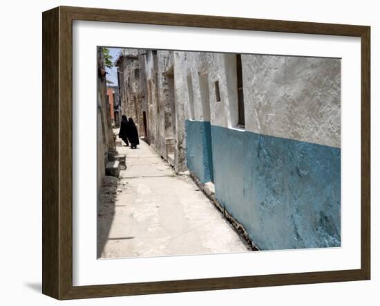 Narrow Alley With Moslem Women, Old Town, Lamu Island, Kenya, East Africa, Africa-null-Framed Photographic Print